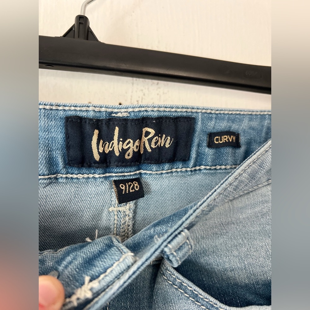 Indigo Rein Women’s Jeans Curvy Fit Juniors Size 9 High Rise Distressed Skinny - Picture 8 of 9